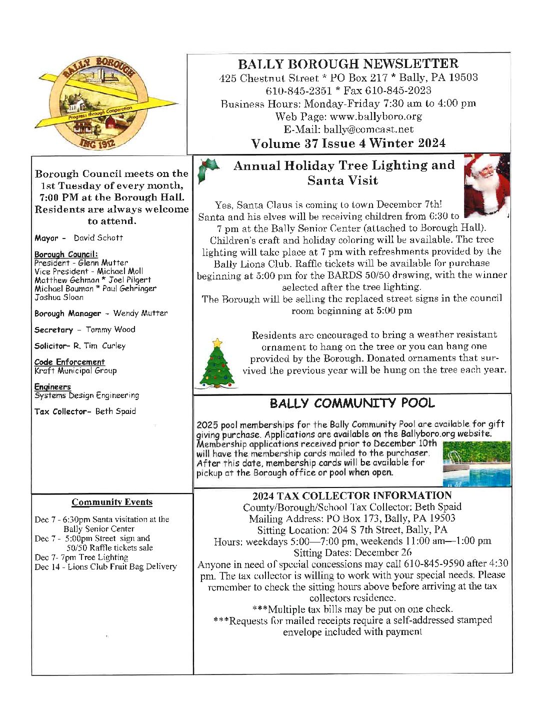 Thumbnail of the first page of 'Newsletter – Winter 2024'