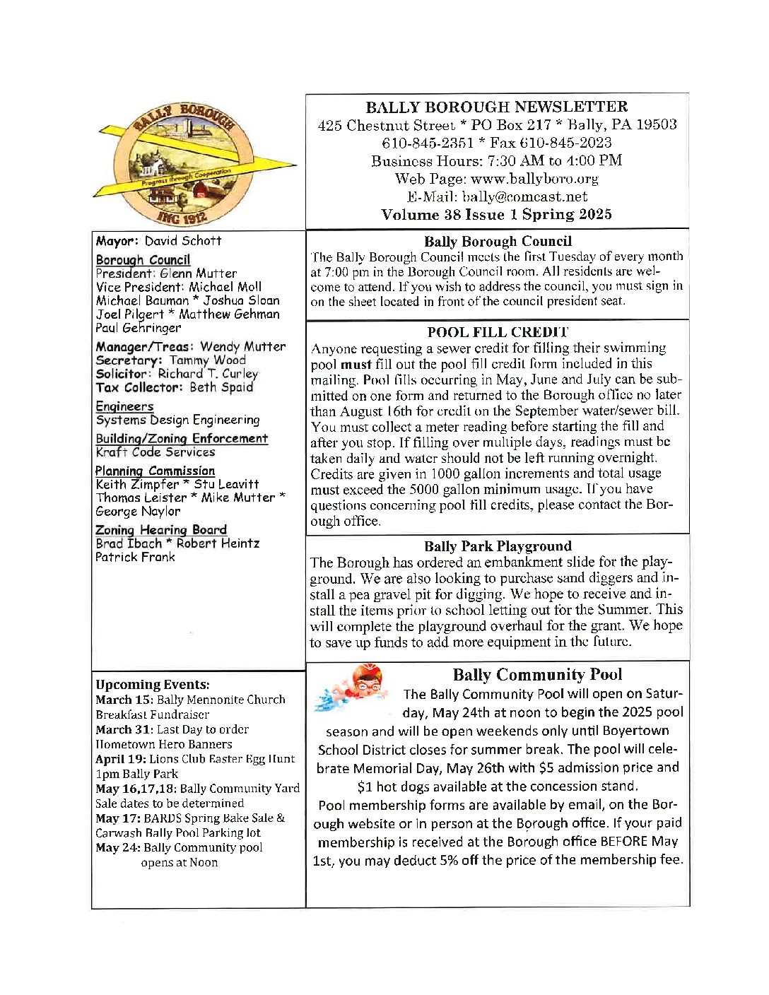 Thumbnail of the first page of 'Newsletter – Spring  2025'