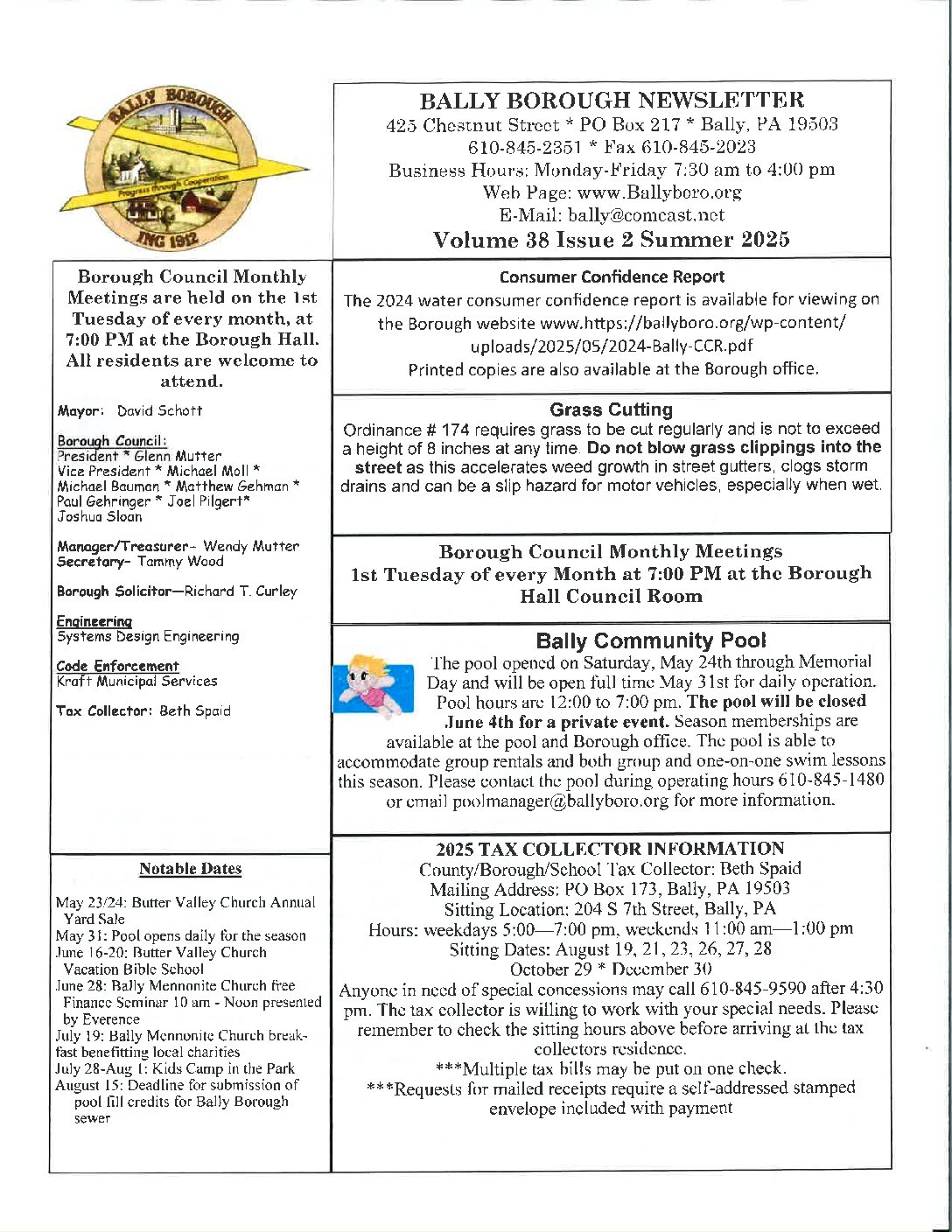 Thumbnail of the first page of 'Newsletter – Summer 2025'